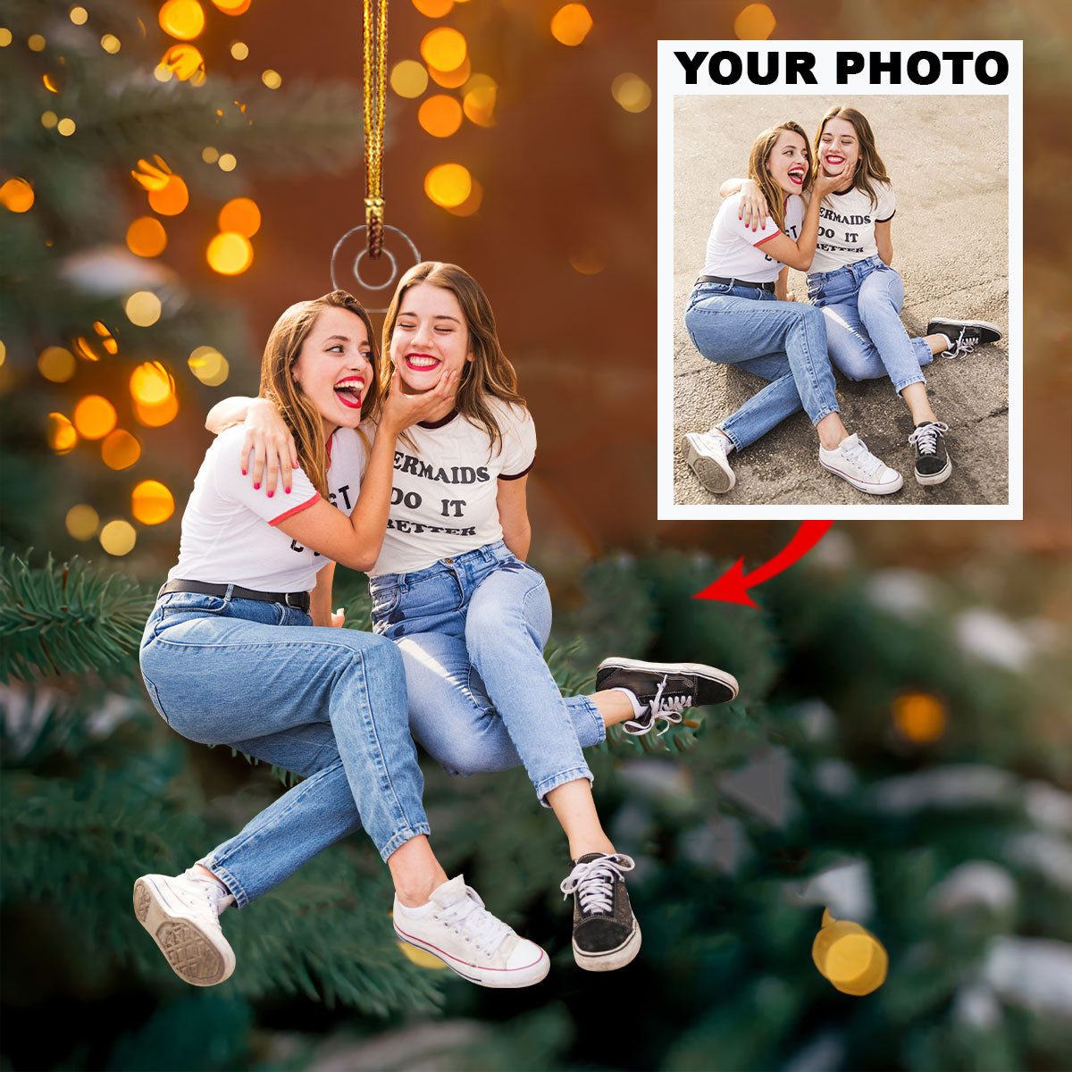 Personalized Photo Mica Ornament Customize Your Photo V5