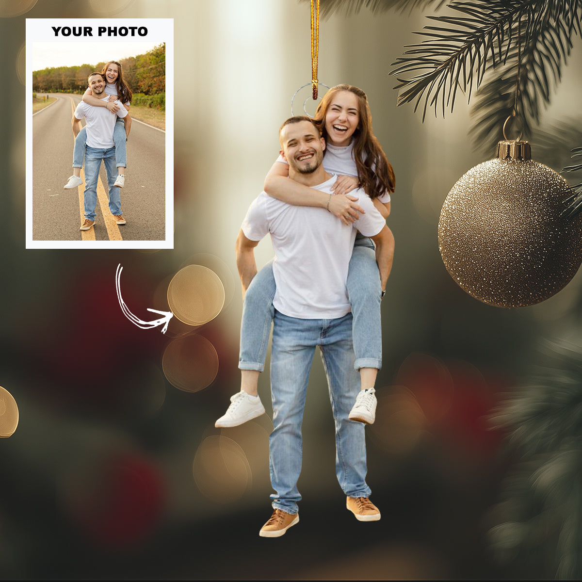 Personalized Photo Mica Ornament Customized Your Photo Ornament Christmas Gift For Couple