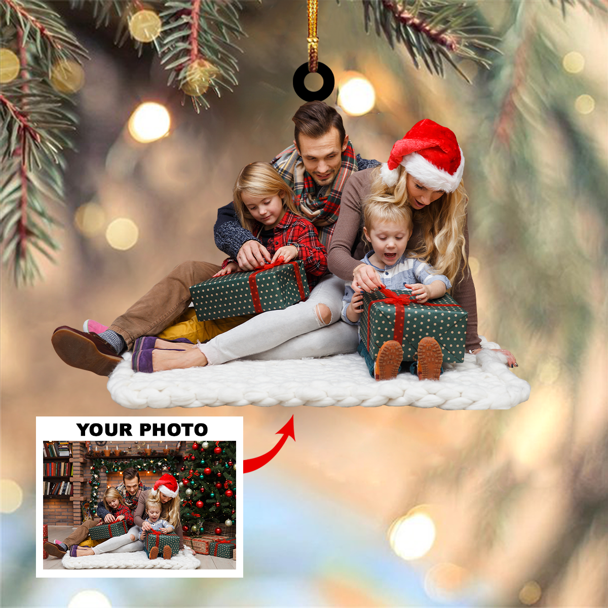 Personalized Photo Mica Ornament Customized Your Photo Ornament Festive Season(1)
