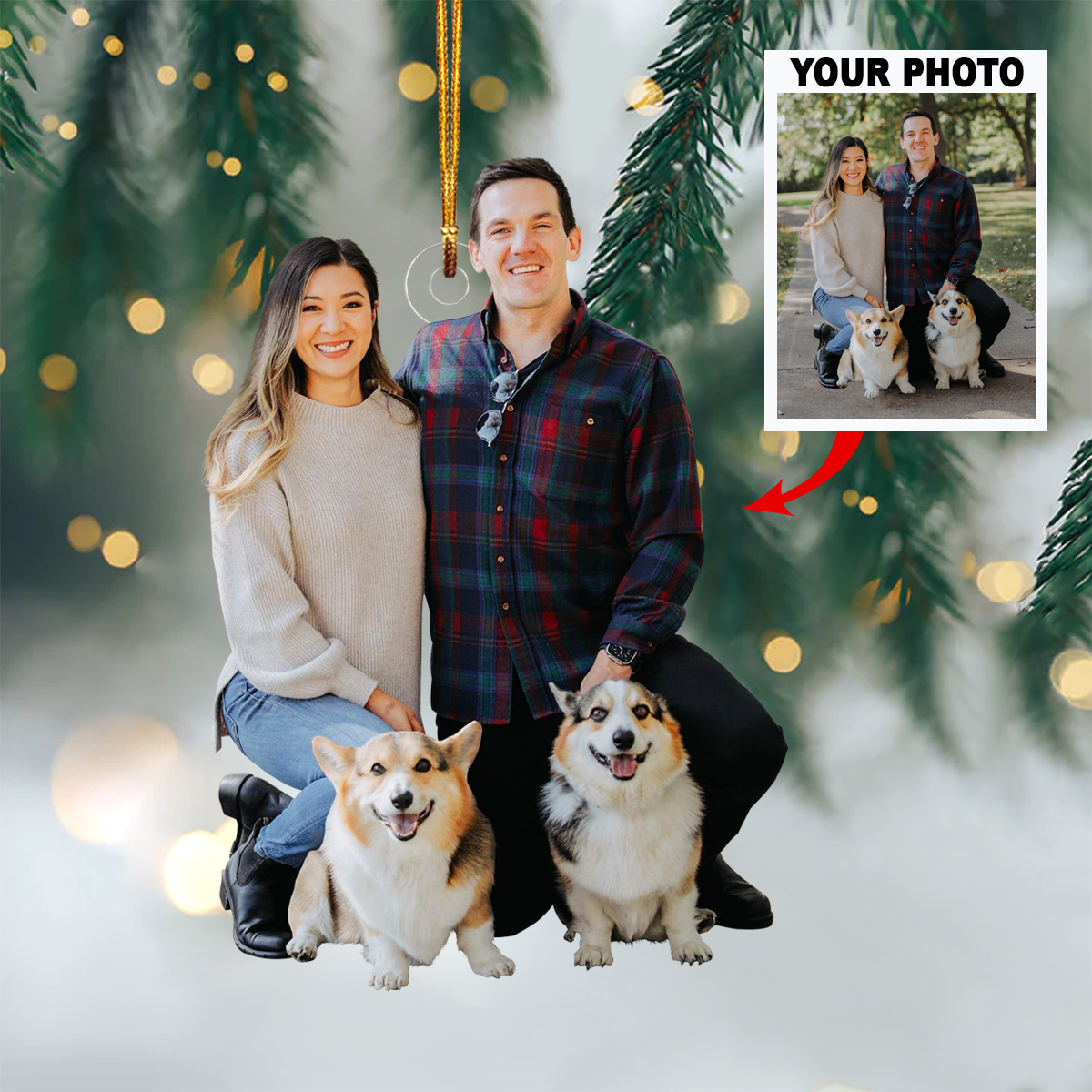 Personalized Photo Mica Ornament Customized Your Photo Ornament Holiday Edition