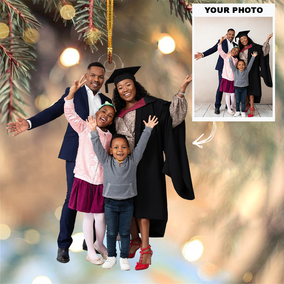 Personalized Photo Mica Ornament Customized Your Photo Ornament V10 Christmas 2025