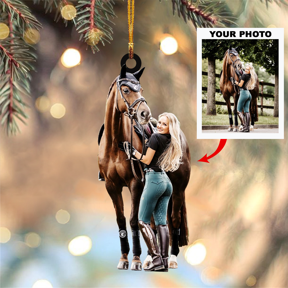 Personalized Photo Mica Ornament Customized Your Photo Ornament V5 Merry Christmas