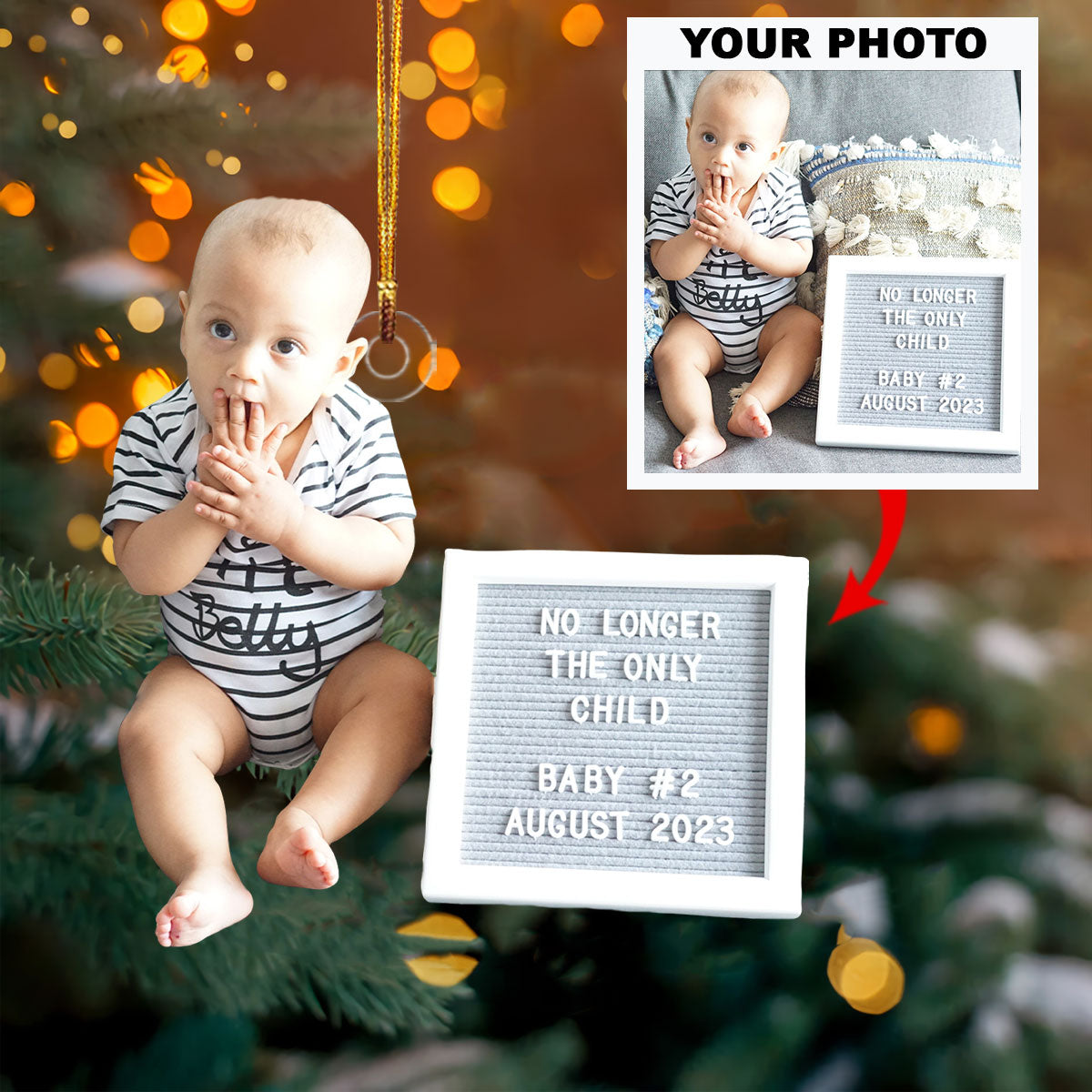 Personalized Photo Mica Ornament Customized Your Photo Ornament V6