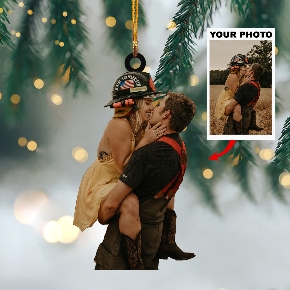 Personalized Photo Mica Ornament Customized Your Photo Ornament V6 Holiday Edition