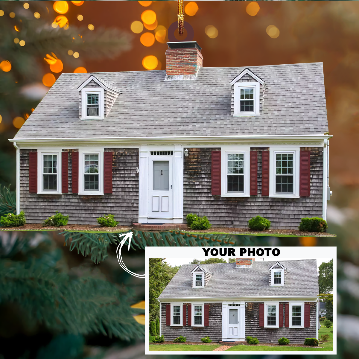 Personalized Photo Mica Ornament Customized Your Photo Ornament V6 Merry Christmas