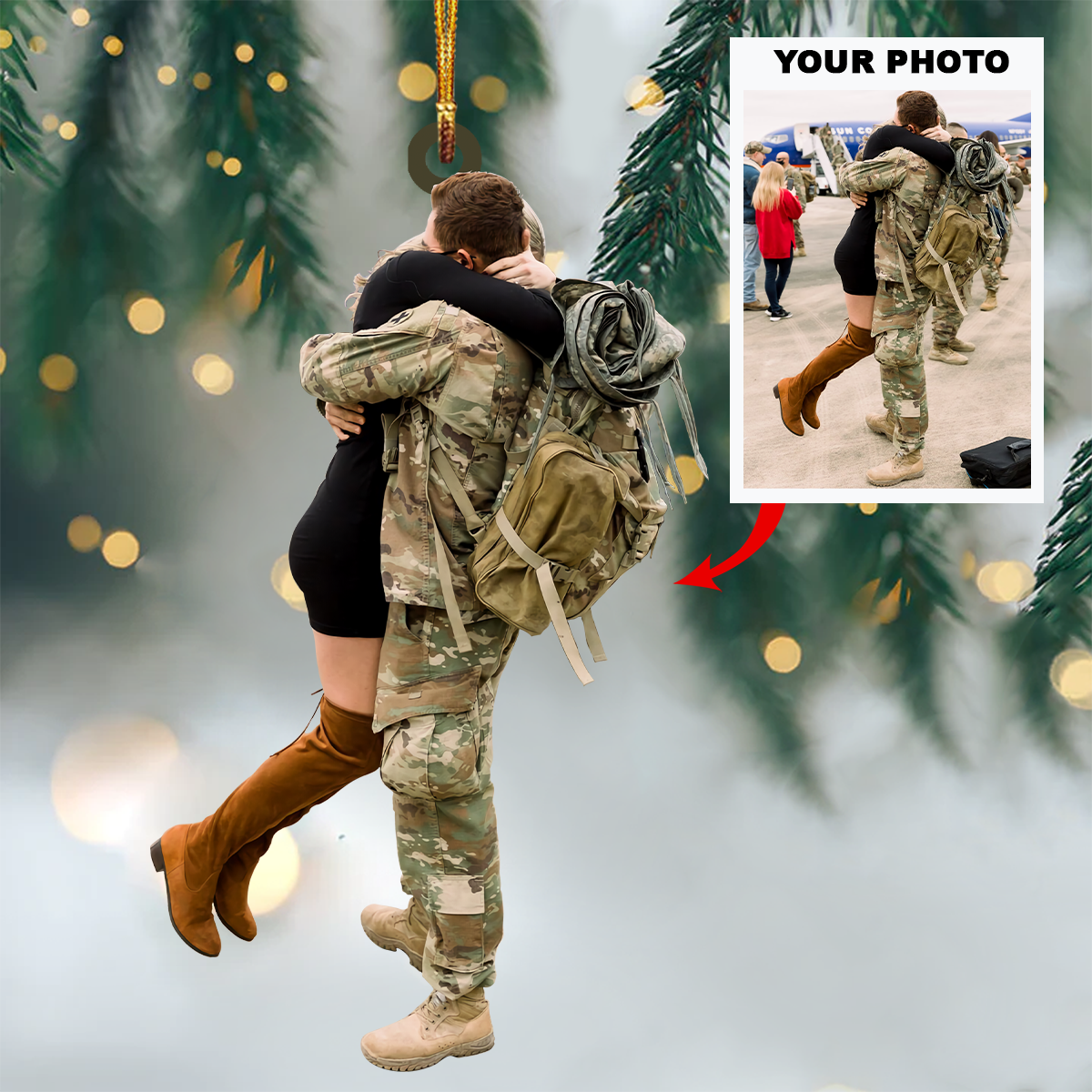 Personalized Photo Mica Ornament Customized Your Photo Ornament V7 Merry Christmas