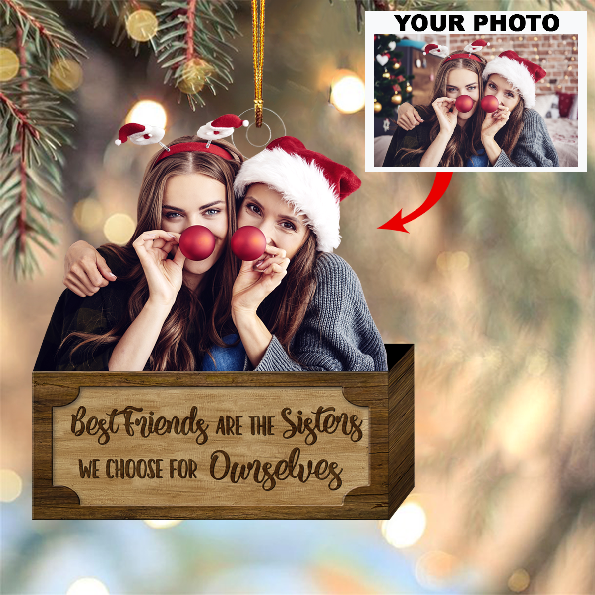 Personalized Photo Mica Ornament Customized Your Photo Ornament V8