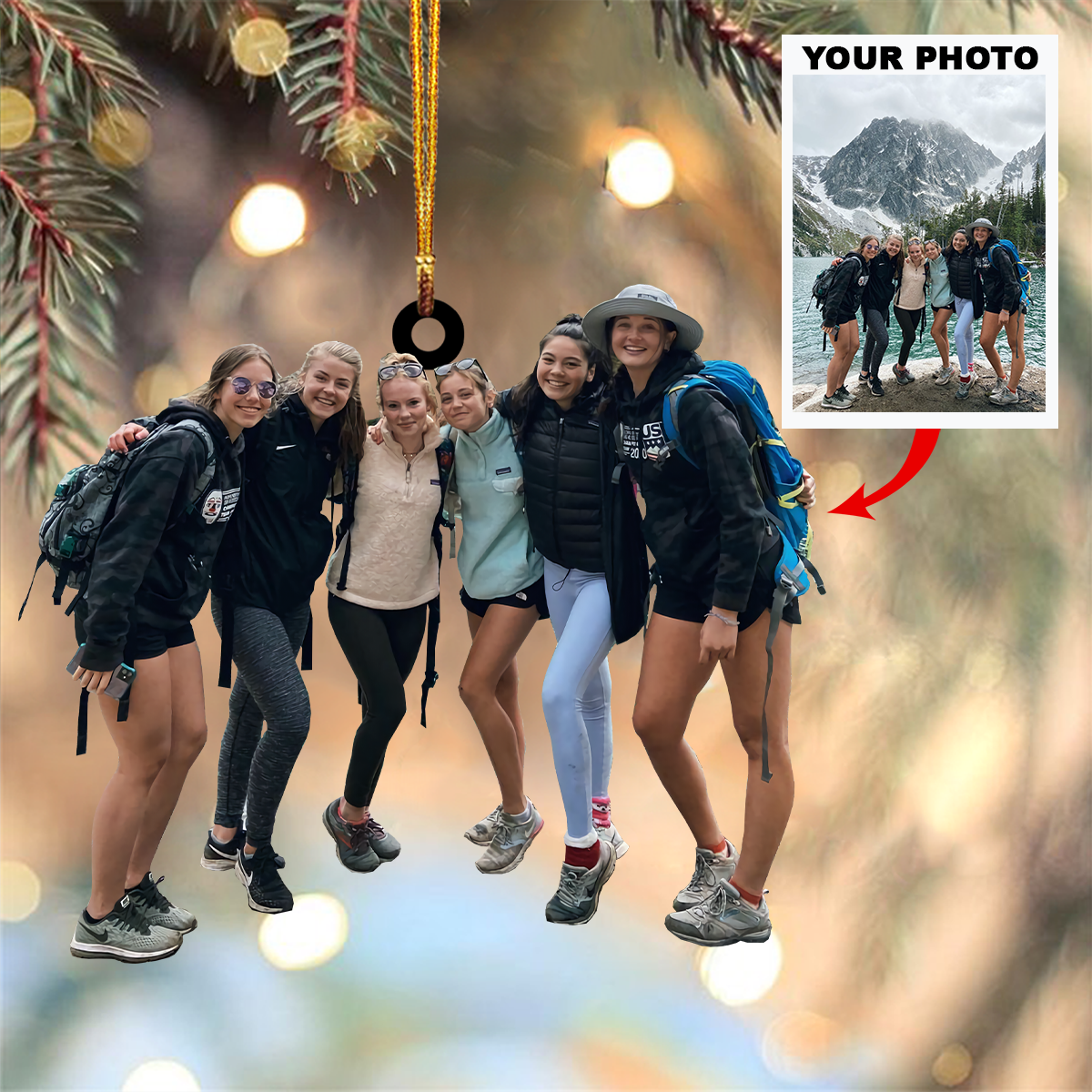 Personalized Photo Mica Ornament Customized Your Photo Ornament V8 Holiday Edition