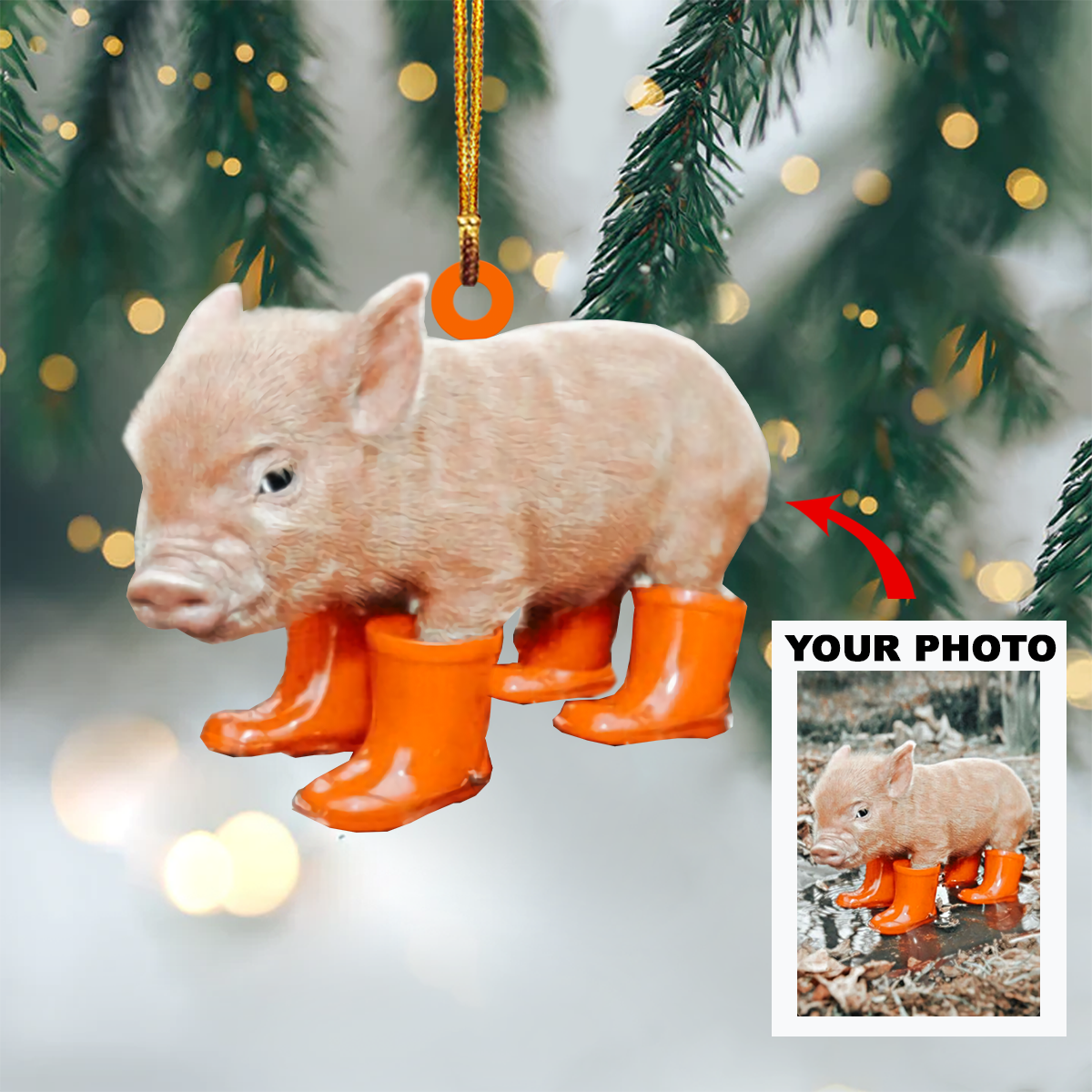 Personalized Photo Mica Ornament Customized Your Photo Ornament V9 Holiday Edition