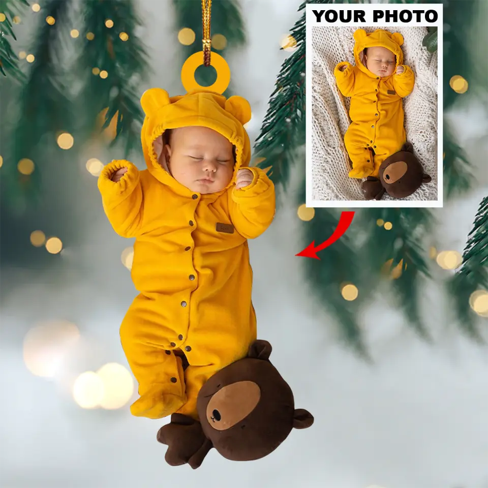 Personalized Photo Mica Ornament Gift For Baby Baby First Christmas Christmas 2025