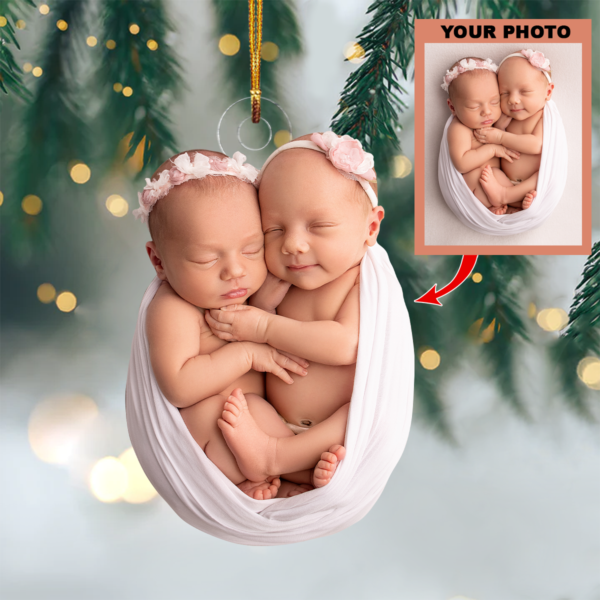 Personalized Photo Mica Ornament Gift For Baby Customized Your Photo Ornament Arnd