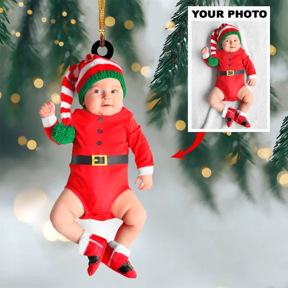 Personalized Photo Mica Ornament Gift For Baby Merry Christmas My Baby