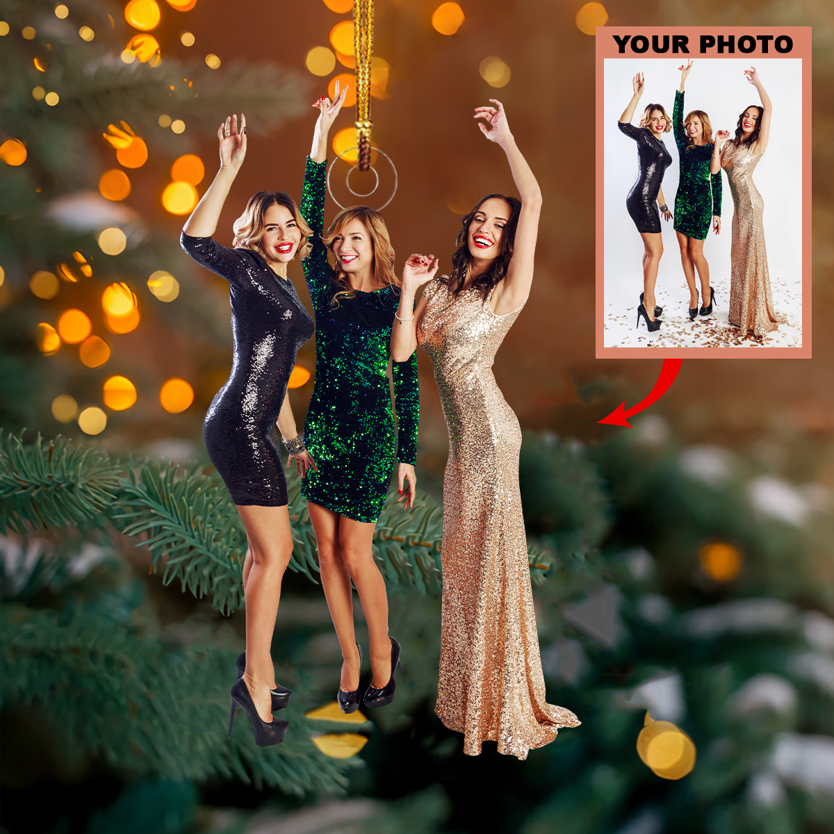 Personalized Photo Mica Ornament Gift For Besties Customized Your Photo Ornament Christmas 2025