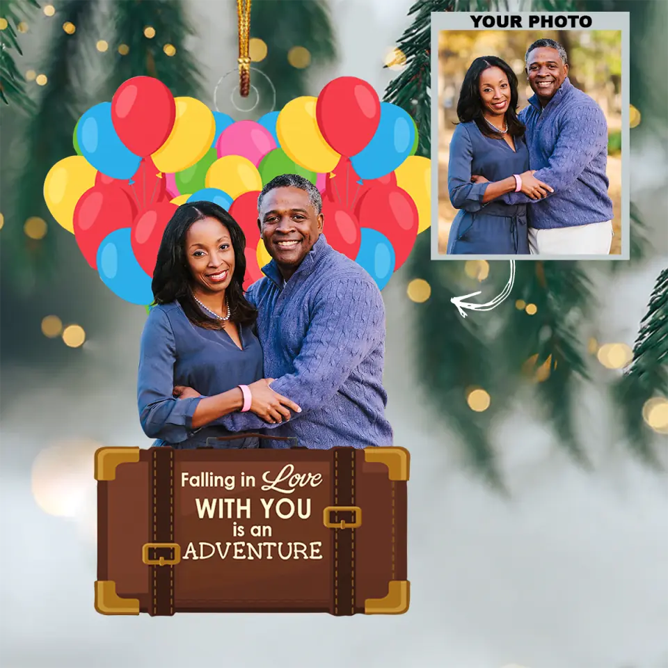 Personalized Photo Mica Ornament Gift For Couple Falling In Love With You Is An Advent