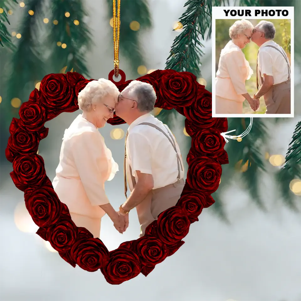Personalized Photo Mica Ornament Gift For Couple I Want To Live And Die With You