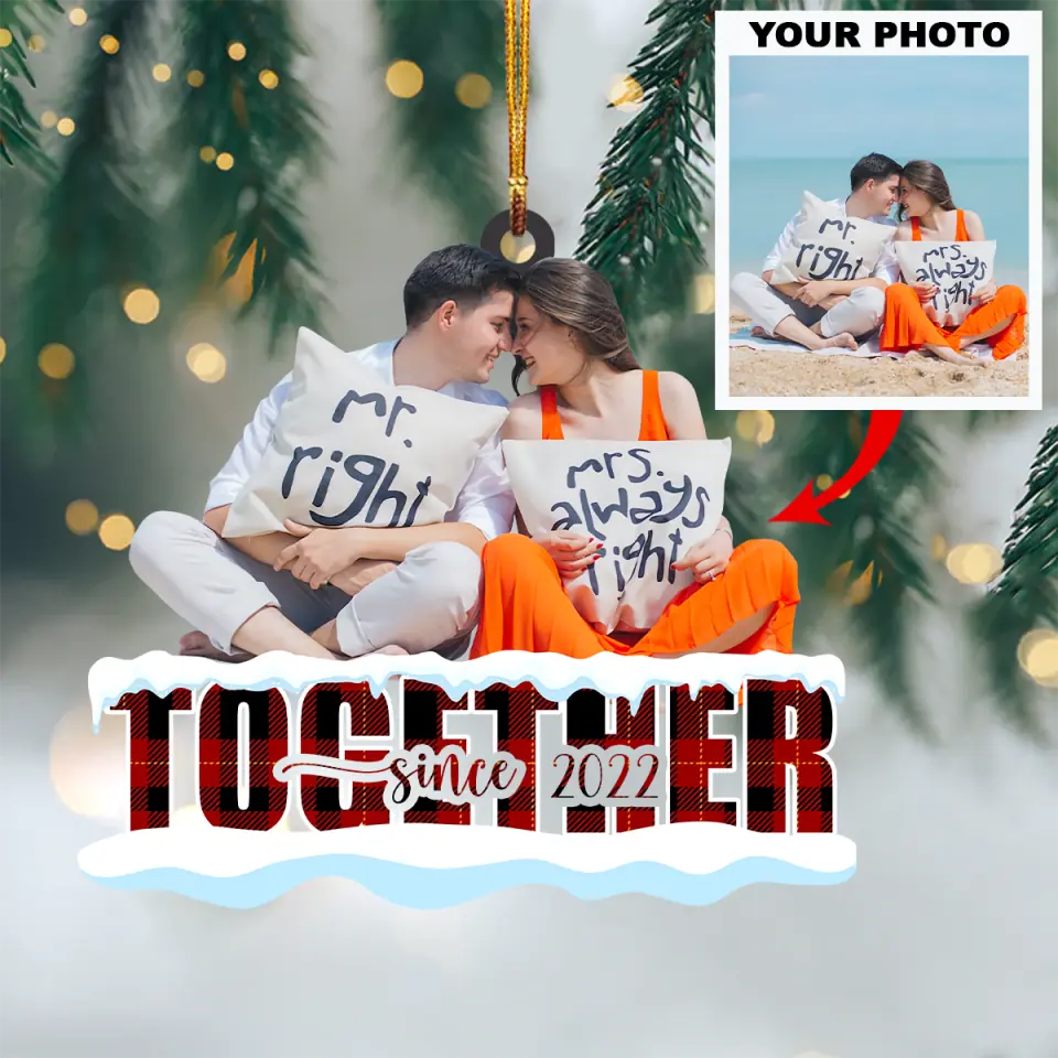 Personalized Photo Mica Ornament Gift For Couple Together Since