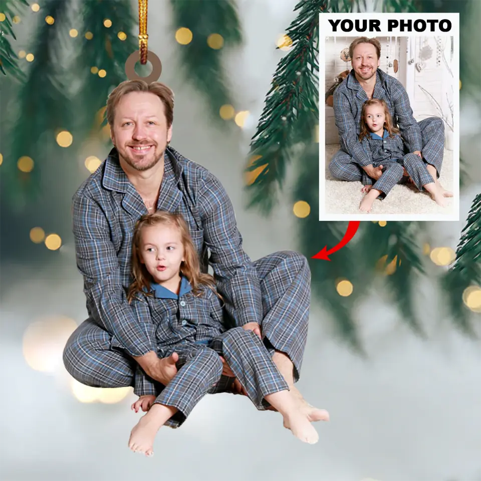 Personalized Photo Mica Ornament Gift For Dad Merry Christmas Dad