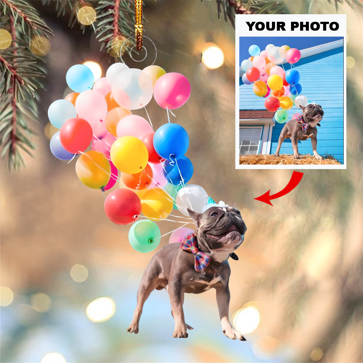 Personalized Photo Mica Ornament Gift For Dog Lover Customized Your Dog Christmas Phot