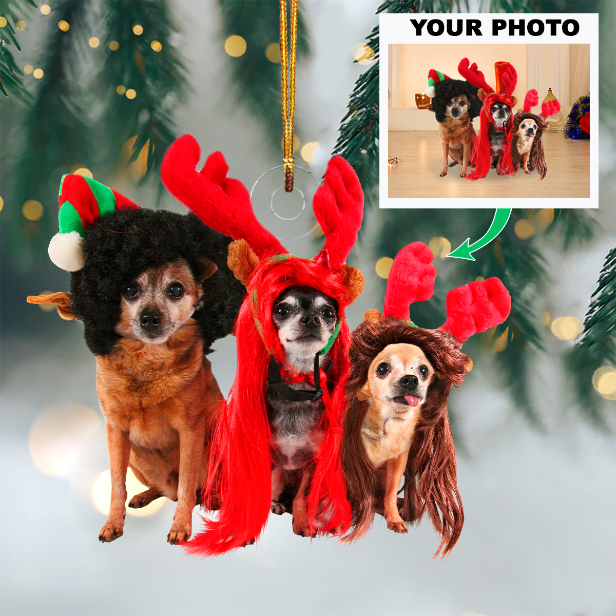 Personalized Photo Mica Ornament Gift For Dog Lover Customized Your Photo Ornament