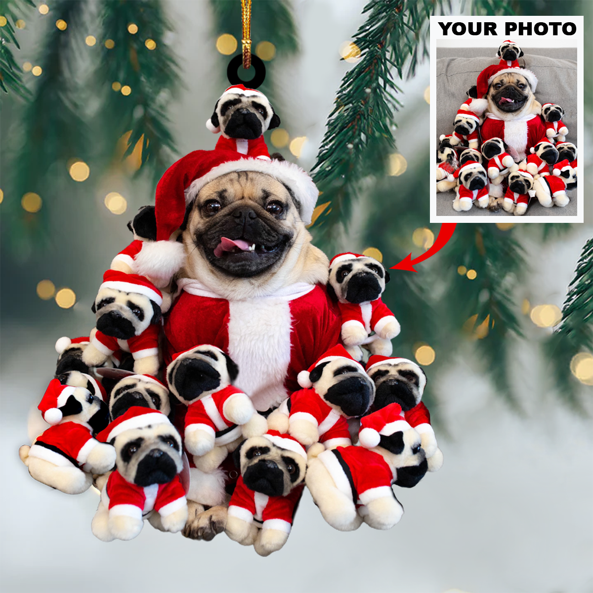 Personalized Photo Mica Ornament Gift For Dog Lover Dogs Christmas