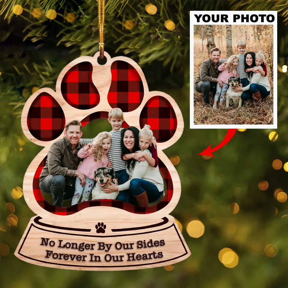 Personalized Photo Mica Ornament Gift For Dog Lover No Longer By Our Side Agc