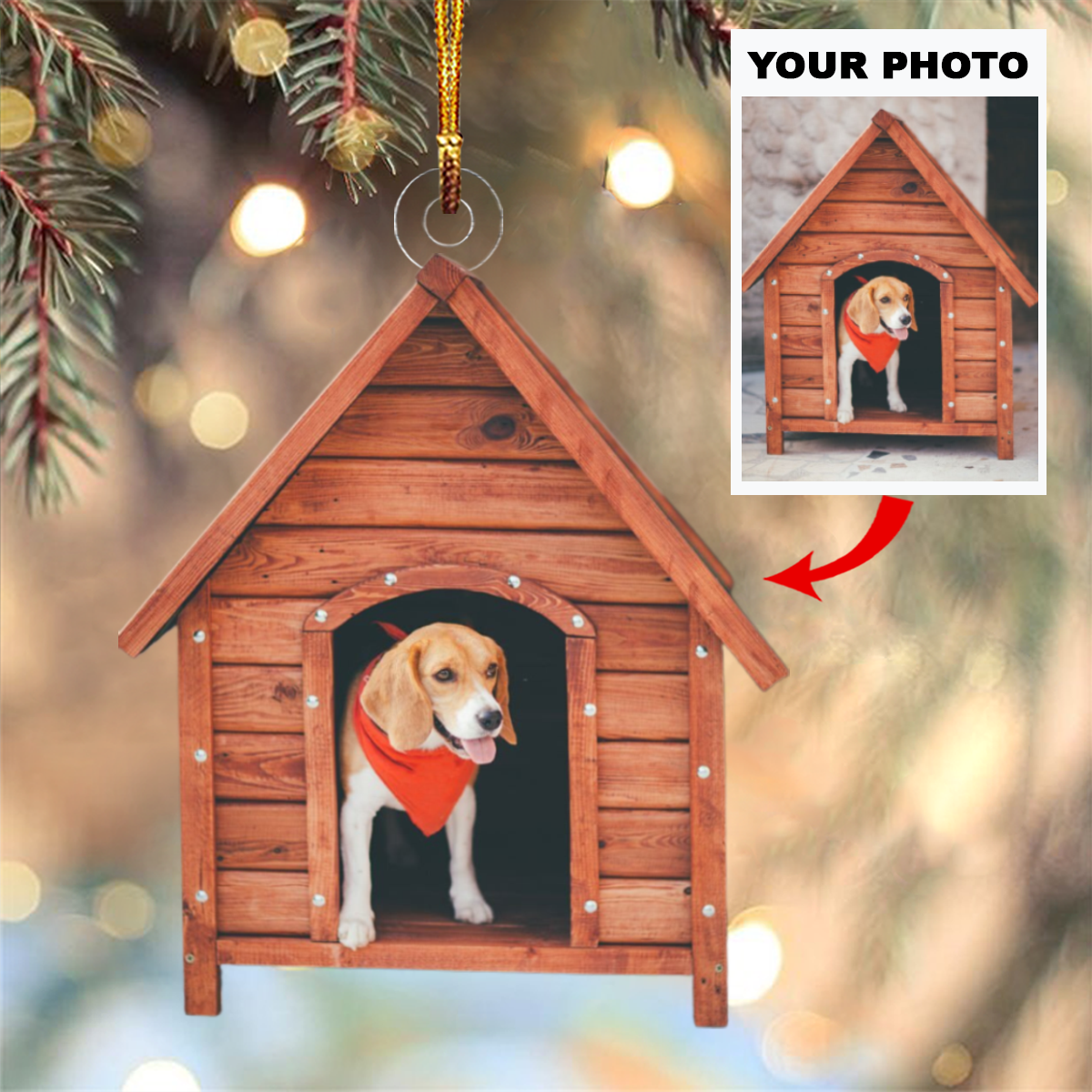 Personalized Photo Mica Ornament Gift For Dog Lover Welcome To The Dog House