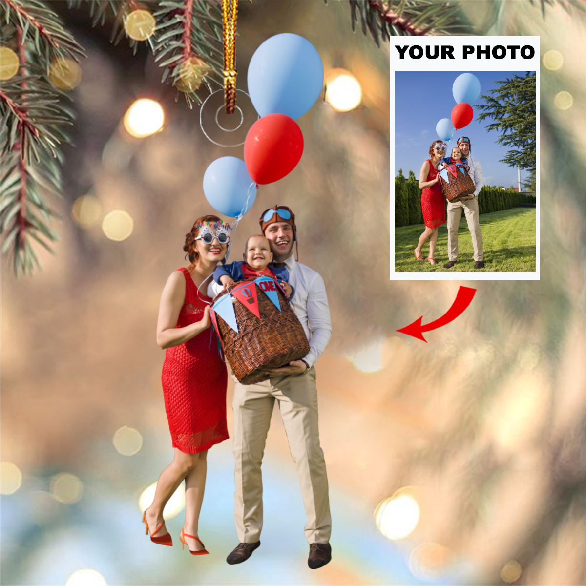Personalized Photo Mica Ornament Gift For Family Family Christmas