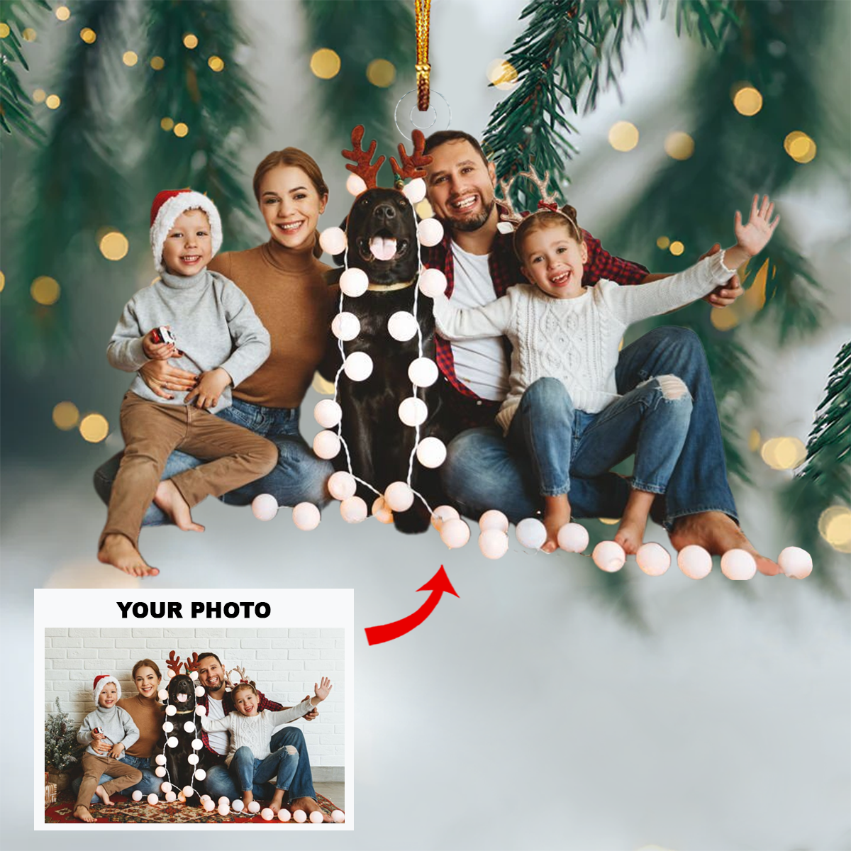 Personalized Photo Mica Ornament Gift For Family Family Forever