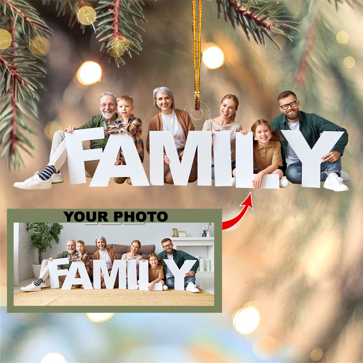 Personalized Photo Mica Ornament Gift For Family Member Customized Your Photo Ornament 2