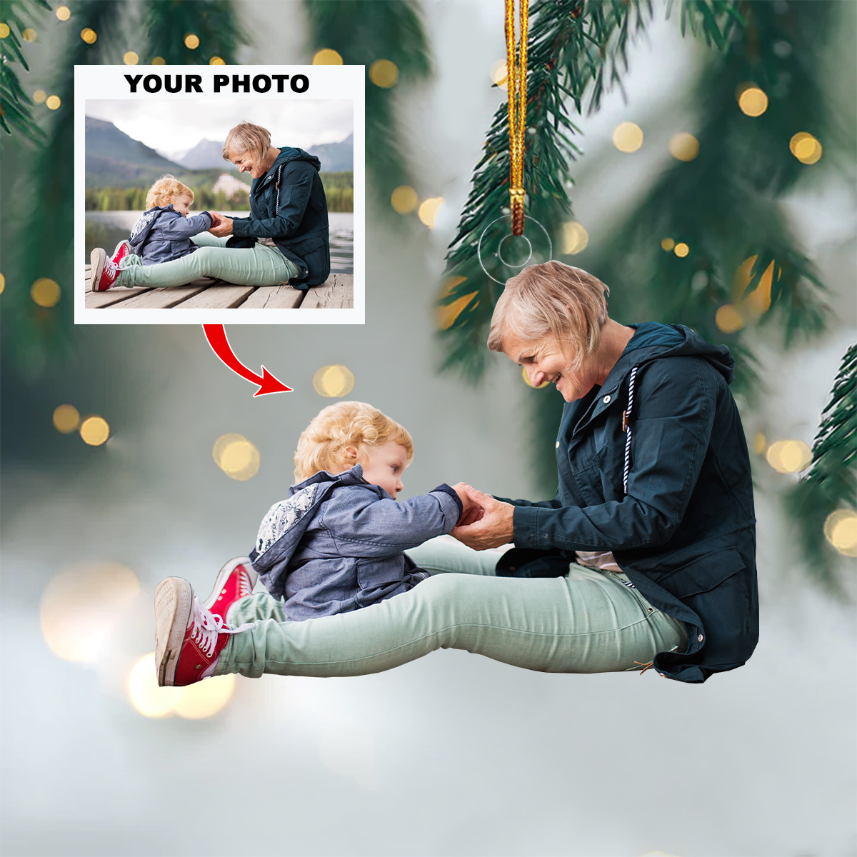 Personalized Photo Mica Ornament Gift For Family Member Customized Your Photo Ornament