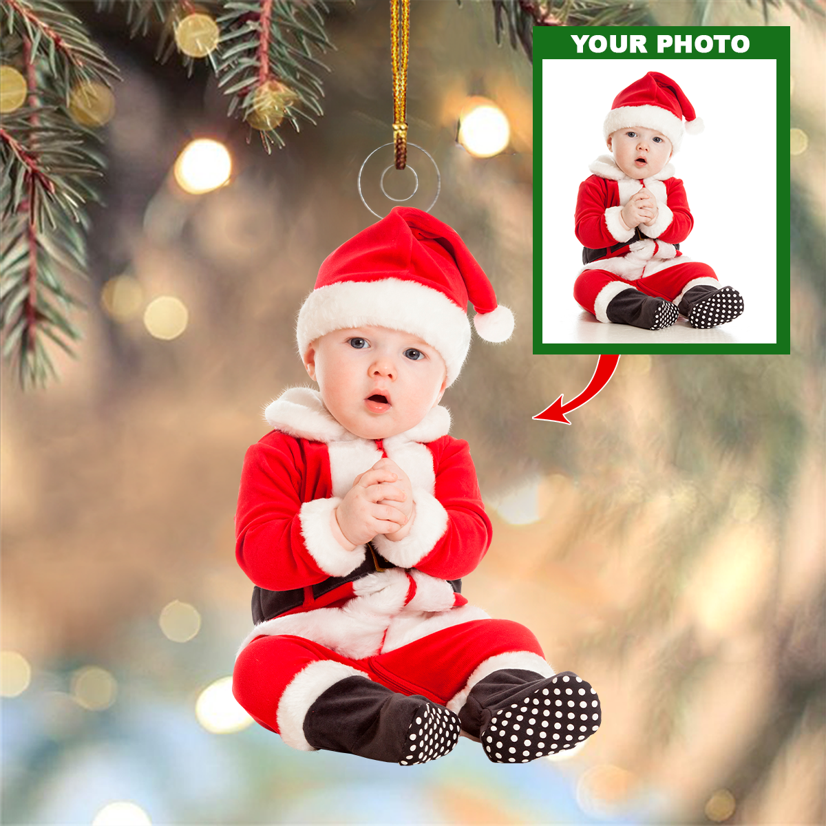 Personalized Photo Mica Ornament Gift For Family Member Customized Your Photo Ornament 6