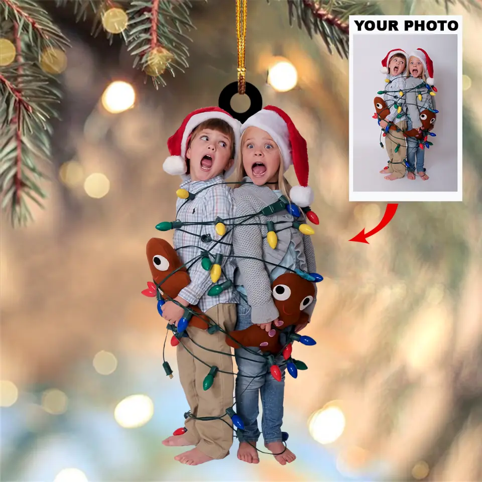 Personalized Photo Mica Ornament Gift For Family Member Funny Christmas Moments