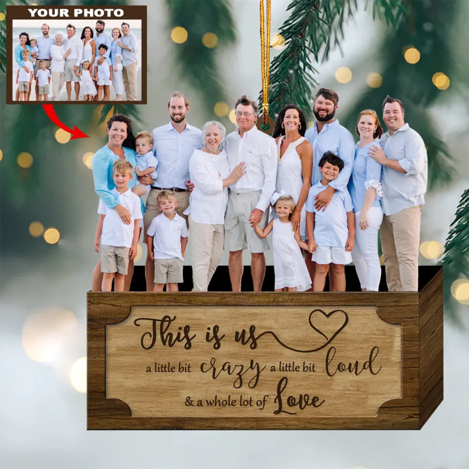 Personalized Photo Mica Ornament Gift For Family This Is My Family
