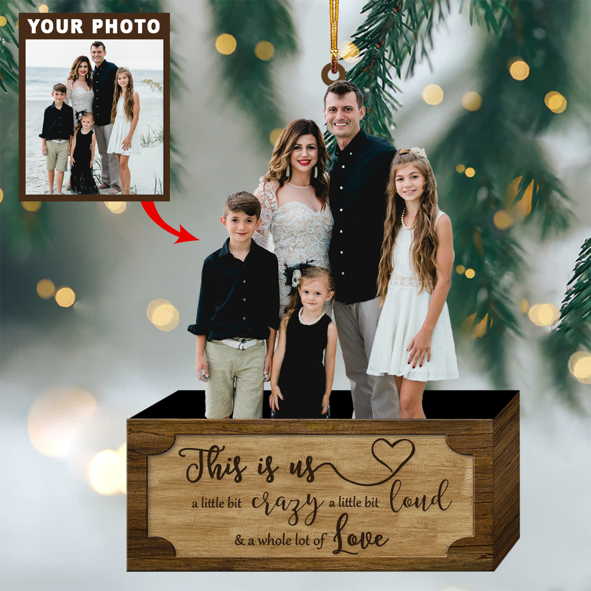 Personalized Photo Mica Ornament Gift For Family This Is My Family V2