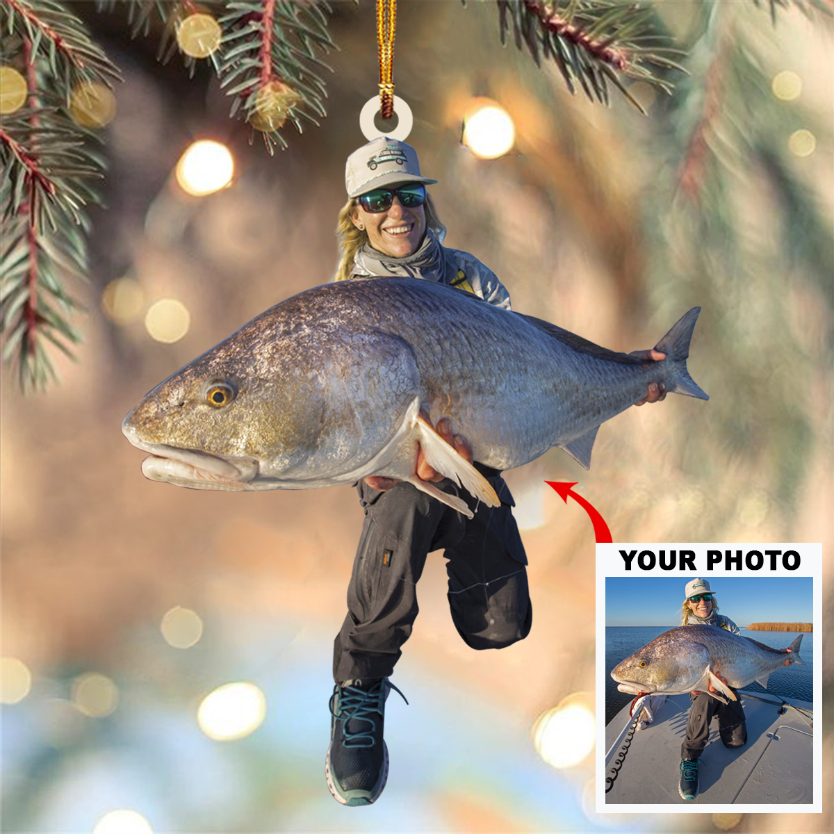 Personalized Photo Mica Ornament Gift For Fishing Lover A Bad Day Of Fishing Is Better