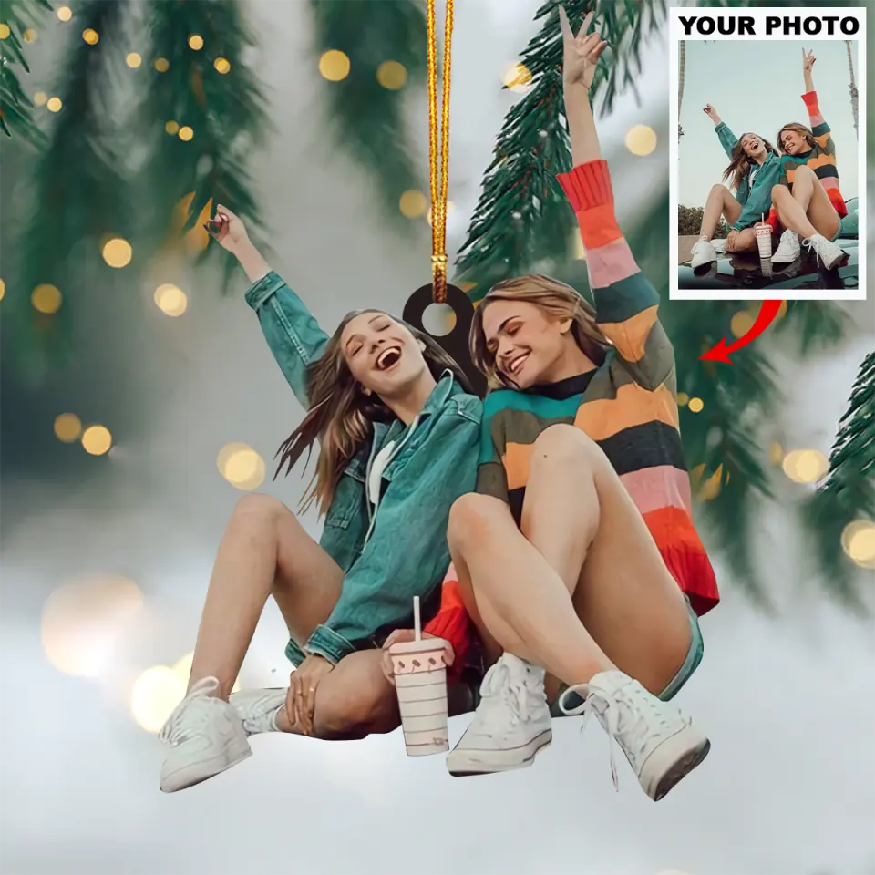 Personalized Photo Mica Ornament Gift For Friend Best Friends Forever