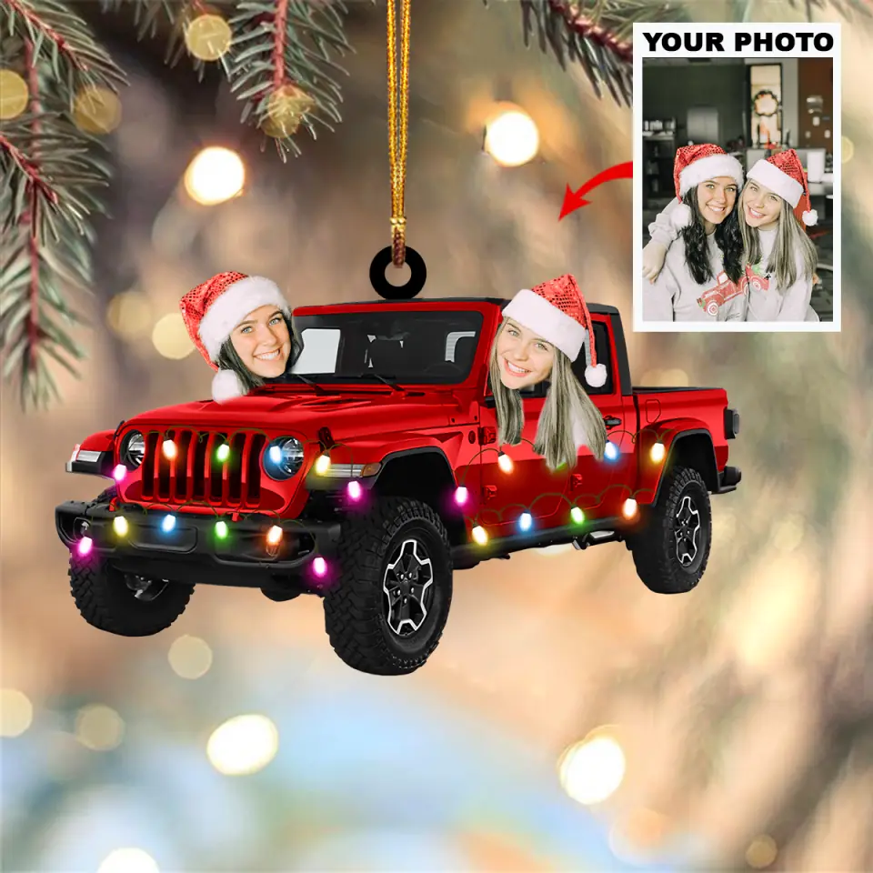 Personalized Photo Mica Ornament Gift For Friend Off Road Car Besties