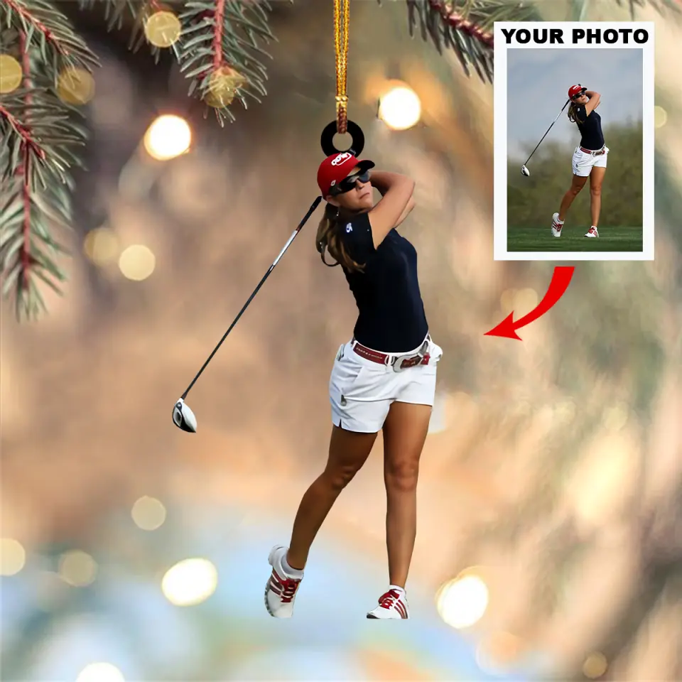Personalized Photo Mica Ornament Gift For Golf Lover Golf Lover