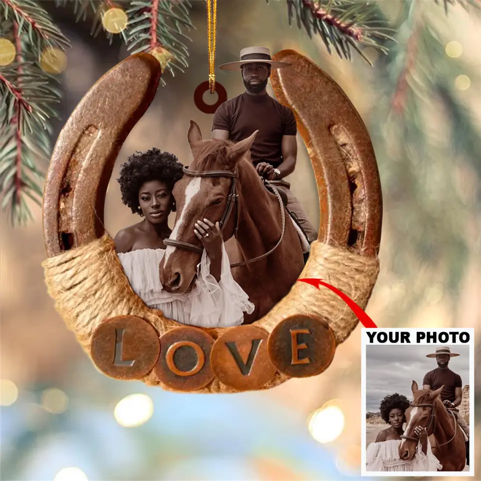 Personalized Photo Mica Ornament Gift For Horse Lover All You Need Is Love And A Horse