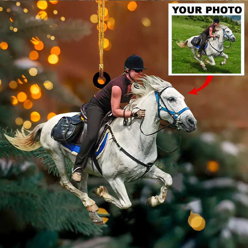 Personalized Photo Mica Ornament Gift For Horse Lover Horse Girl