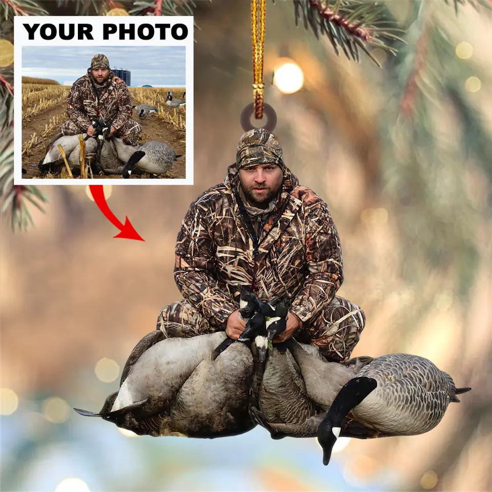 Personalized Photo Mica Ornament Gift For Hunting Lover Wild Hunting