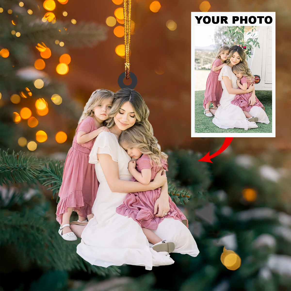 Personalized Photo Mica Ornament Gift For Mom Love Mom