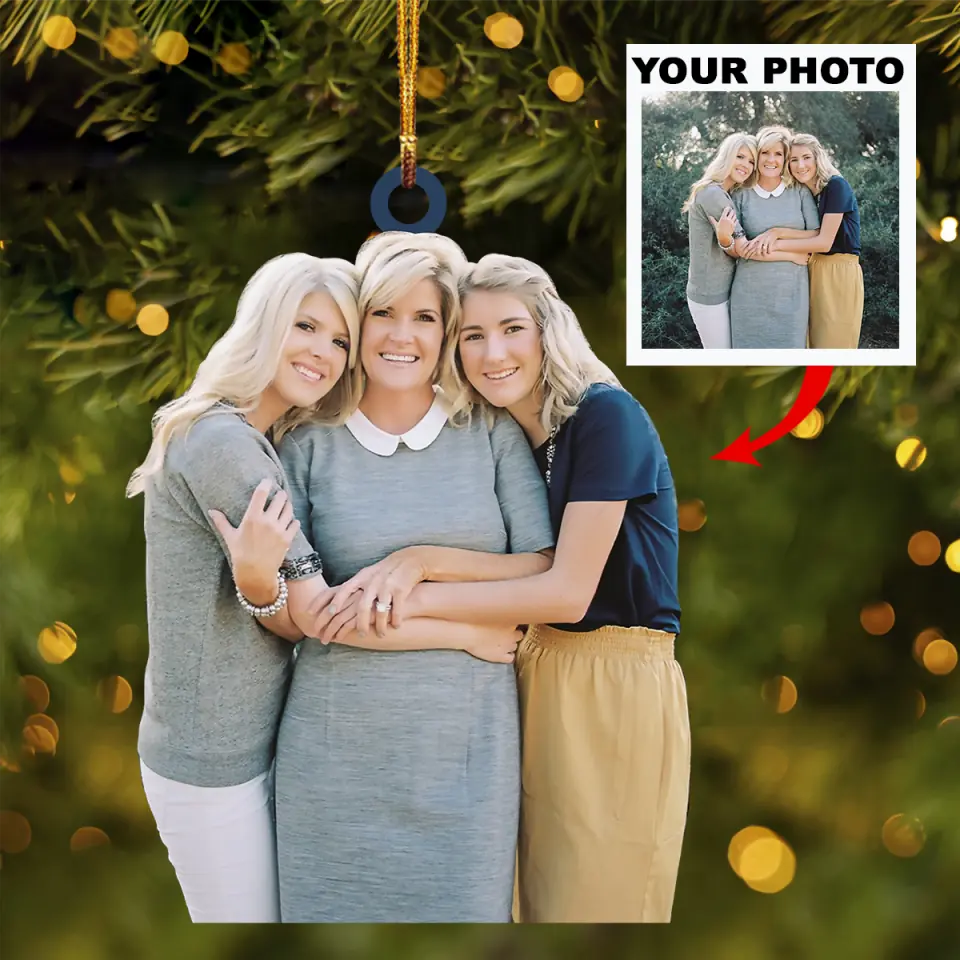 Personalized Photo Mica Ornament Gift For Mom We Love You
