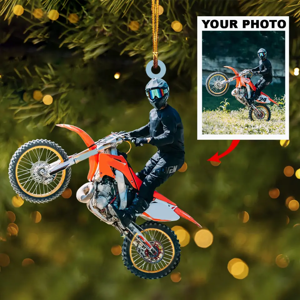 Personalized Photo Mica Ornament Gift For Motocross Lover Motocross Life