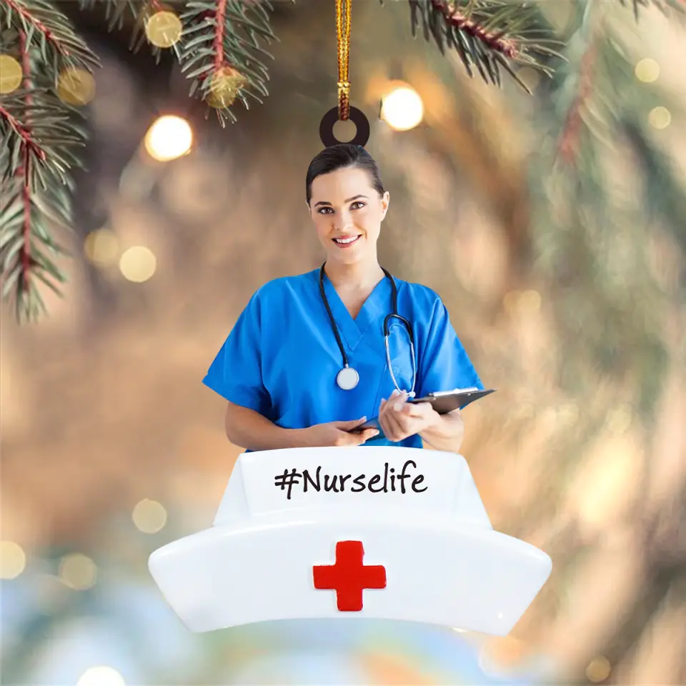 Personalized Photo Mica Ornament Gift For Nurse Best Nurse Ever