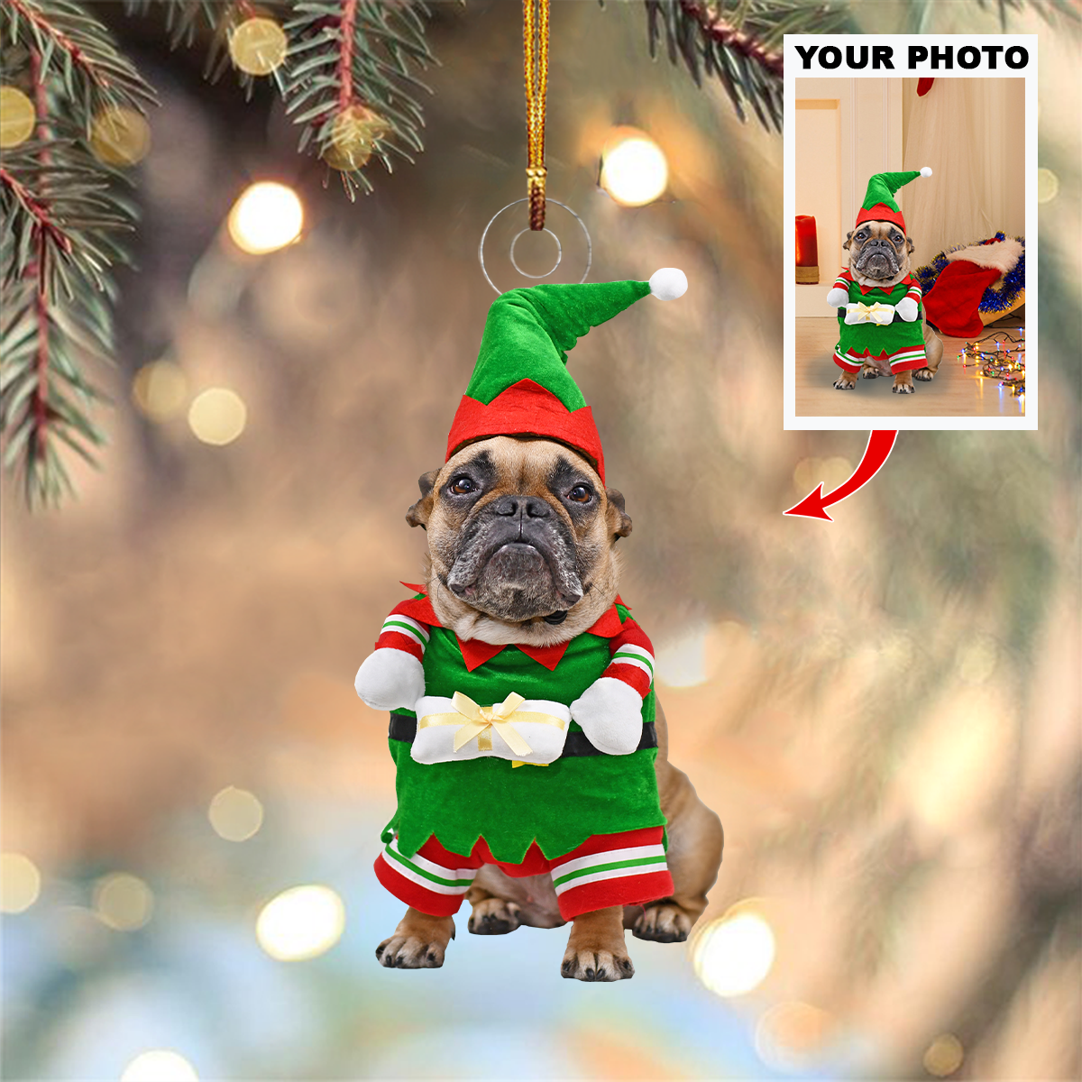 Personalized Photo Mica Ornament Gift For Pet Lover Customized Your Photo Ornament Merry Christmas