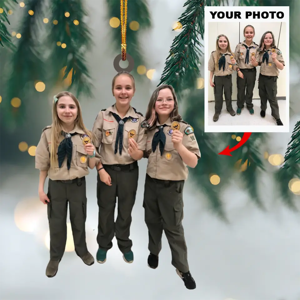 Personalized Photo Mica Ornament Gift For Scouting Lover Scout Troop