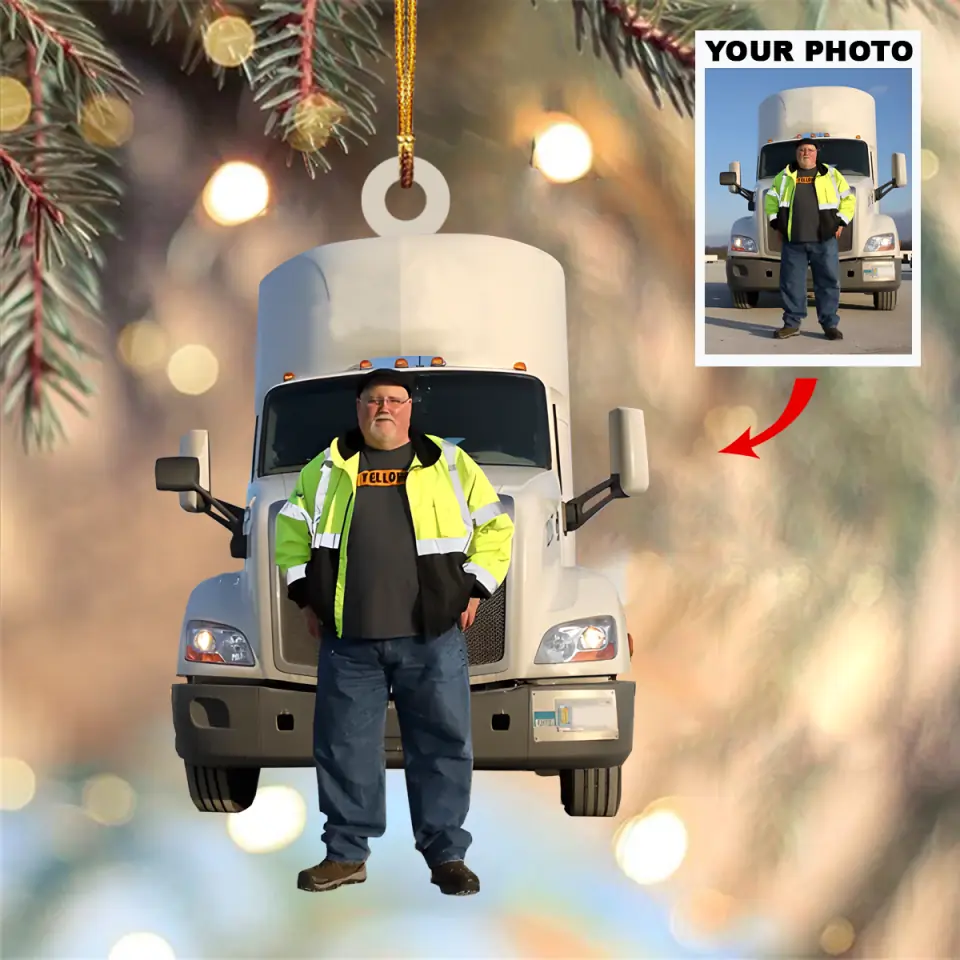 Personalized Photo Mica Ornament Gift For Trucker I Love Being A Trucker