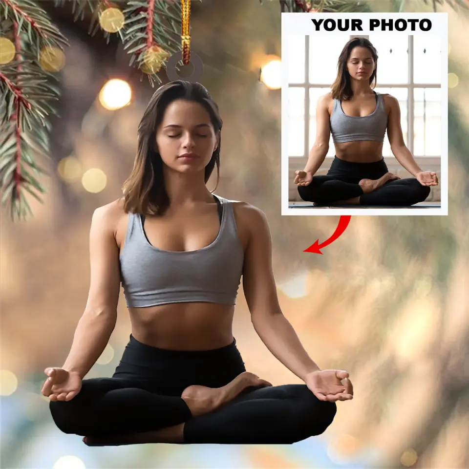 Personalized Photo Mica Ornament Gift For Yoga Lover Yoga Is My Life