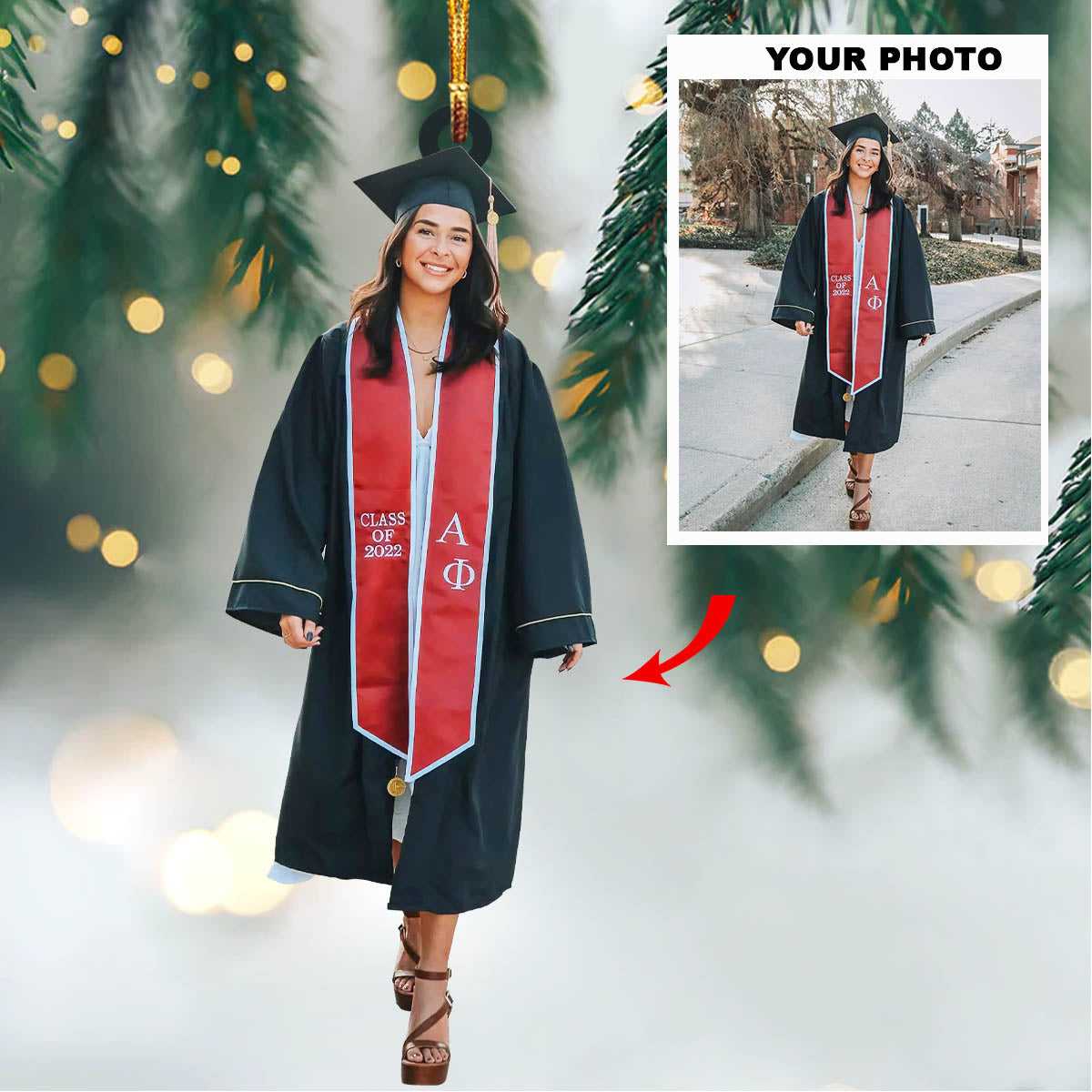 Personalized Photo Mica Ornament Graduation Gift